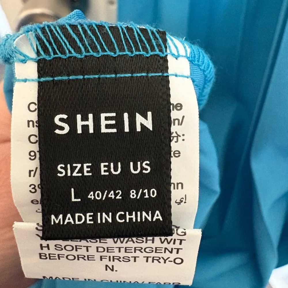 SHEIN Turquoise Pleated Spaghetti-Strap Maxi Dress - Picture 5 of 5